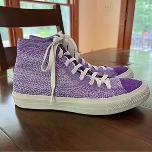 Shoes Converse Flyknit Lunarlon Purple High Top Sneakers 75